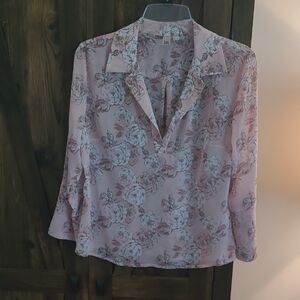 Kut from the Kloth Pink Relaxed Buttoned Blouse